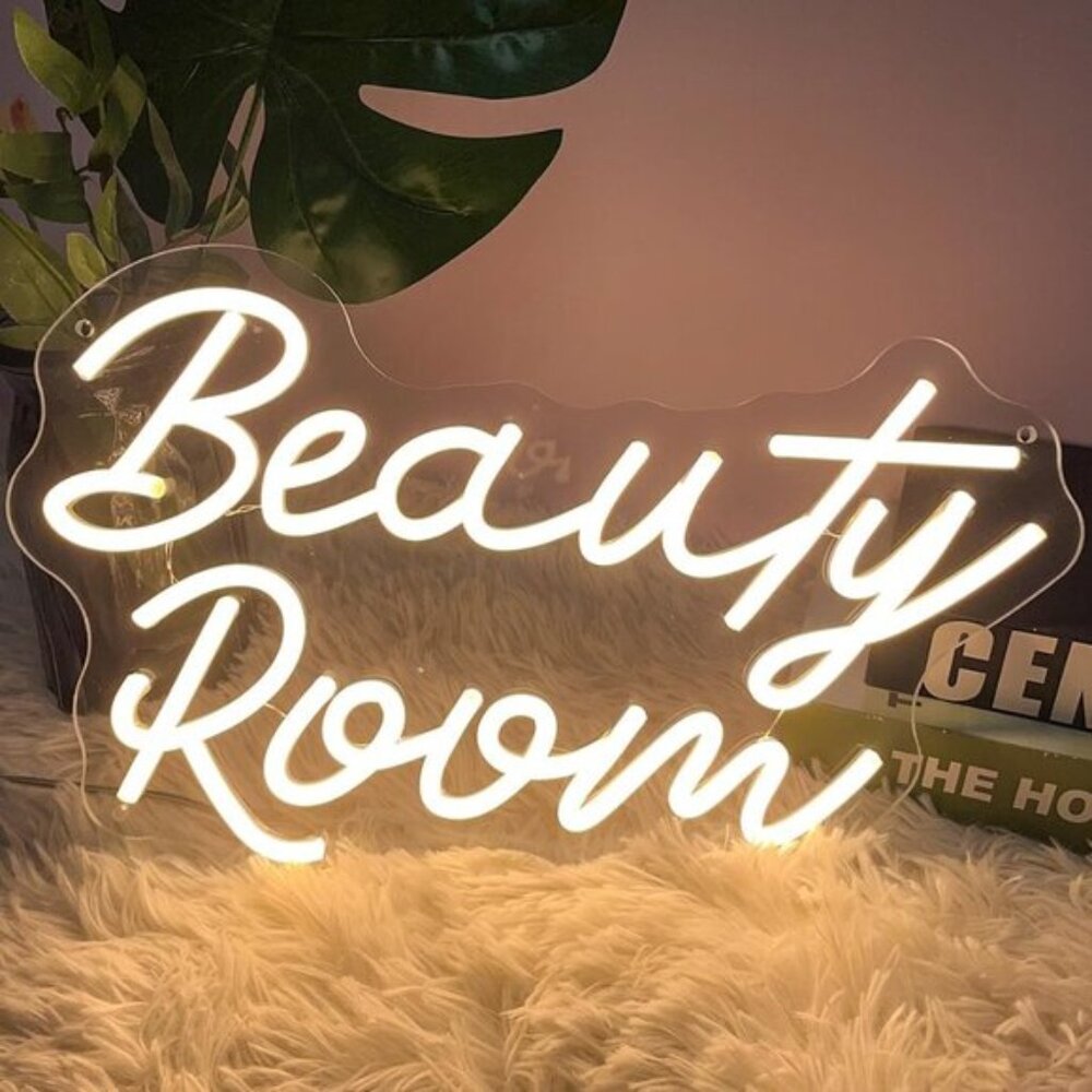 New Beauty Room Neon Sign, USB LED Light for Spa, Salon & Business Wall Decor